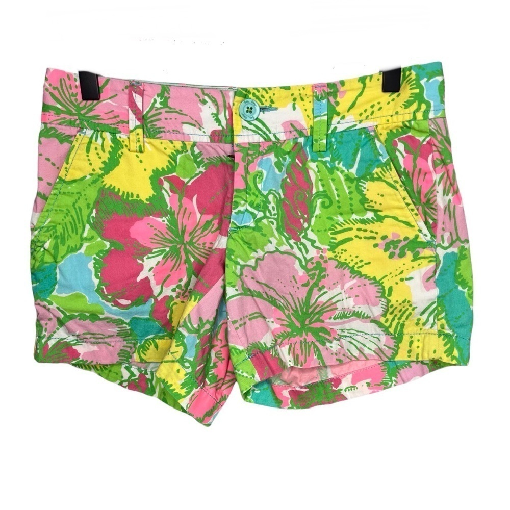 Lilly Pulitzer The Callahan Shorts Tropical Hibiscus Print Size 0 Beach